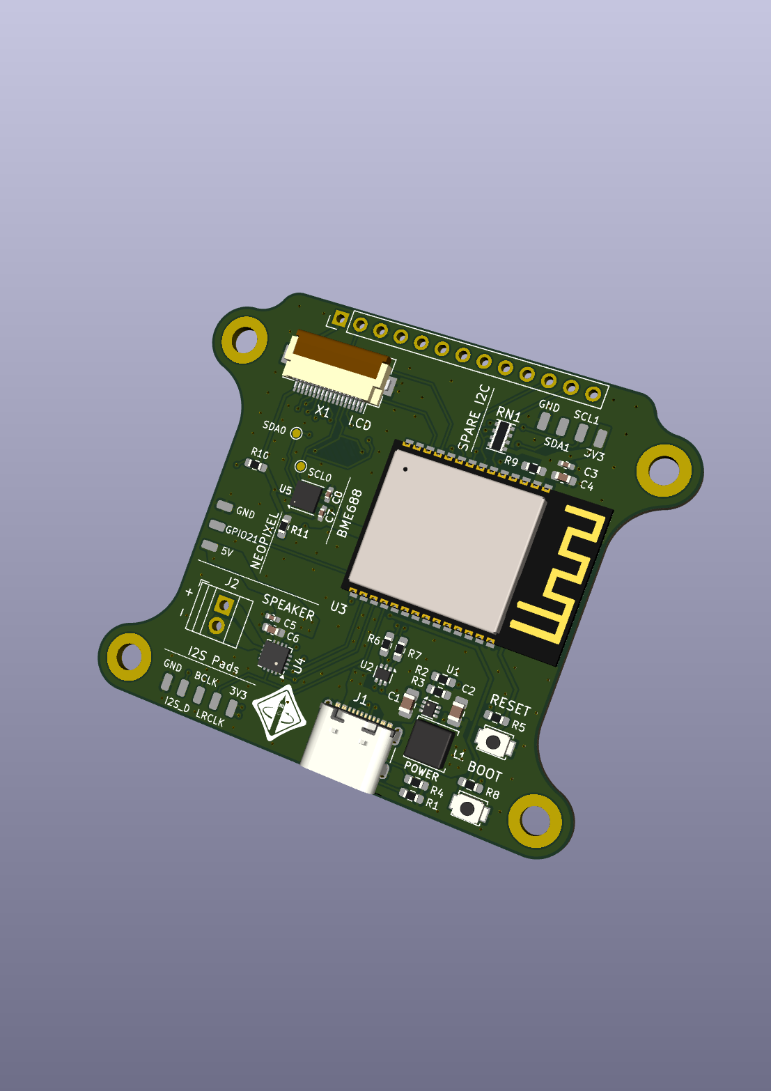 Dawnwave PCB render